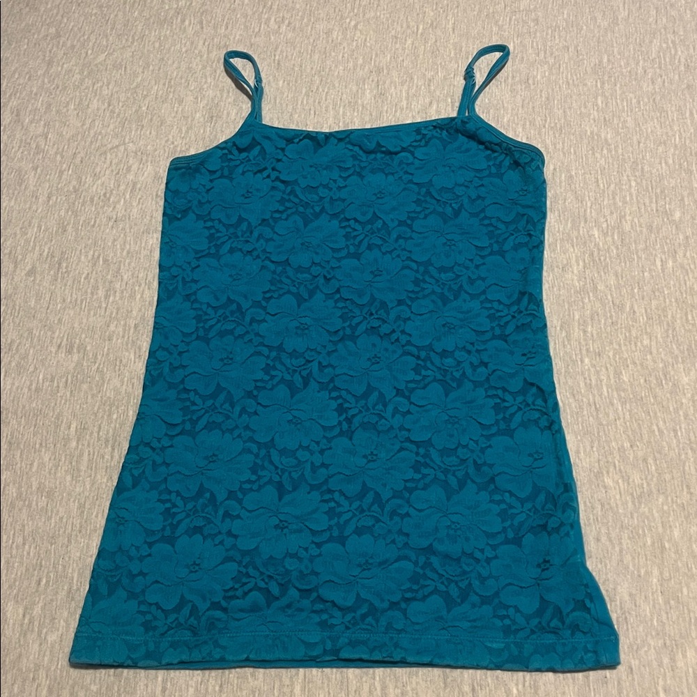 Aeropostale Favorite Cami Tank Top Blue Lace